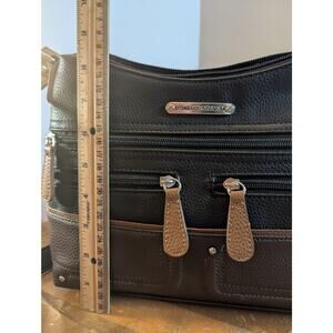Stone Mountain shoulder strap purse brown and black